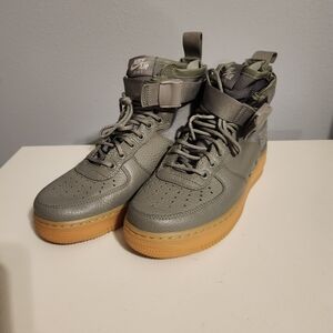 Nike Air Force 1 High Top Sneakers - Olive Green